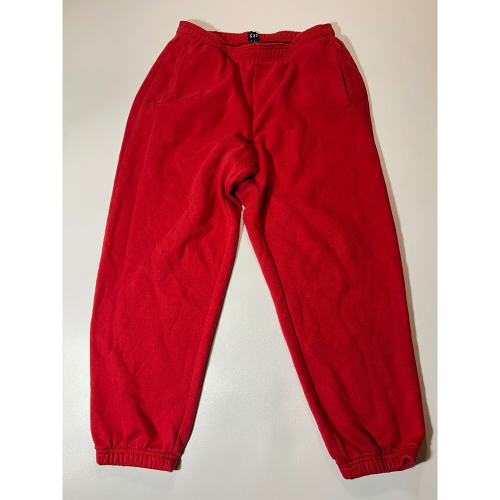 Gap Sweatpants Mens Large Red Excellent Fleece Joggers Pockets